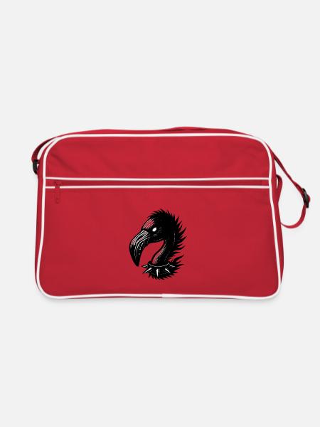 Métal-Flamant rose - Sac Retro - rouge/blanc
