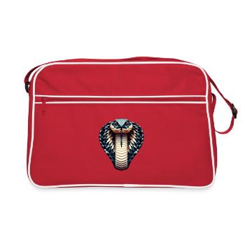 Un cobra royal dans le style polygonal - Sac Retro - rouge/blanc - Devant