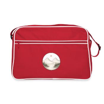 Paysage montagneux - Sac Retro - rouge/blanc - Devant