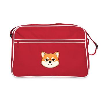 Bougon, le shiba inu qui fait la tête - Sac Retro - rouge/blanc - Devant