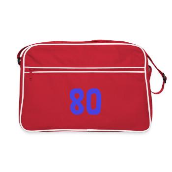 80. 80 ANS. 80e ANNIVERSAIRE. ANNIVERSAIRE 80 ANS. - Sac Retro - rouge/blanc - Devant