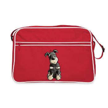 Drolliger Schnauzer - Retro Tasche - Rot/Weiß - Vorne