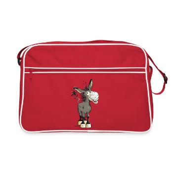 Smiling Donkey - Retro Bag - red/white - Front