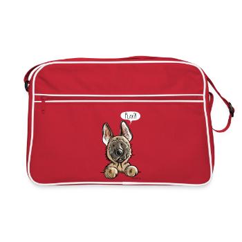 Malinois Play - Retro Bag - red/white - Front