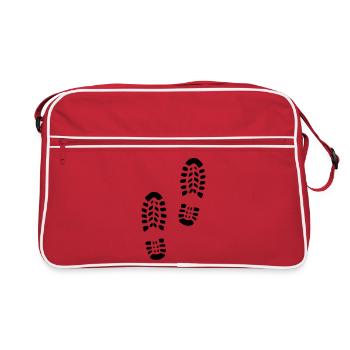 Empreinte pas du logo du randonneur pour wan - Sac Retro - rouge/blanc - Devant