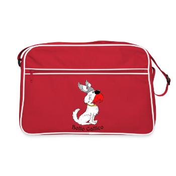 « Bello Gallico - le chien gaulois » - Sac Retro - rouge/blanc - Devant