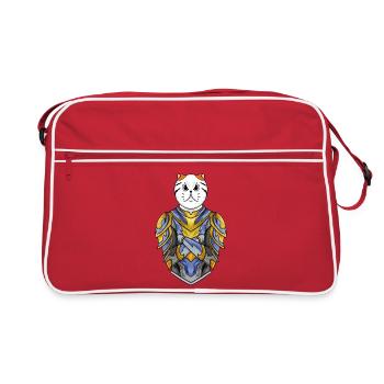 Ritter Katze Katzenrasse Exotische Kurzhaarkatze - Retro Tasche - Rot/Weiß - Vorne
