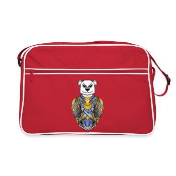Ritter Eisbär cool Bär Polarbär - Retro Tasche - Rot/Weiß - Vorne
