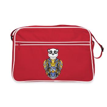 Knight Panda cool - Retro Bag - red/white - Front