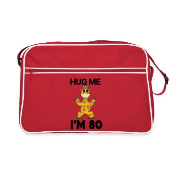 80 ans - 80 ans - câlin - Sac Retro - rouge/blanc - Devant