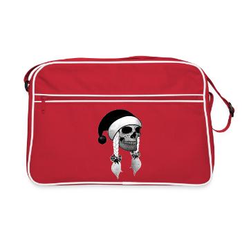 Skull Woman Christmas Beanie Braids - Retro Bag - red/white - Front