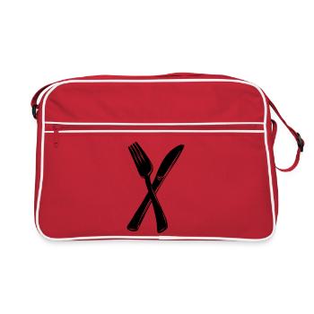 Couteau et fourchette - Sac Retro - rouge/blanc - Devant