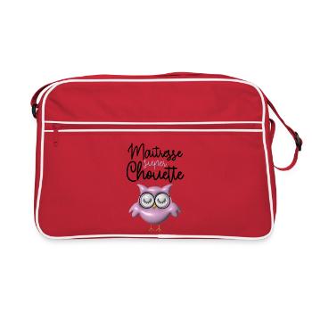 Maîtresse super chouette rose 3D - Sac Retro - rouge/blanc - Devant
