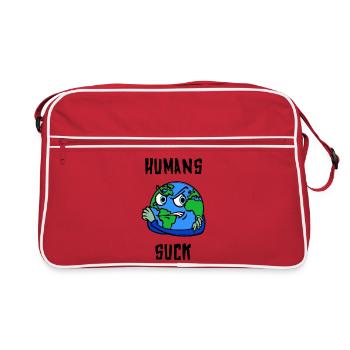 Mutter Erde Statement Erderwärmung Klimaschutz - Retro Tasche - Rot/Weiß - Vorne