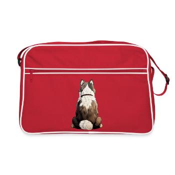 Siberian Husky - Retro Bag - red/white - Front