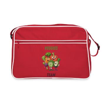 Équipe des légumes : des légumes colorés - Sac Retro - rouge/blanc - Devant