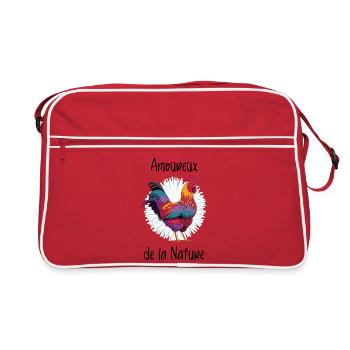 Amoureux de la Nature - Poule - Coq - Sac Retro - rouge/blanc - Devant