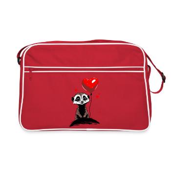 Meerkat Heart Balloon - Heartful Creatures - Retro Bag - red/white - Front