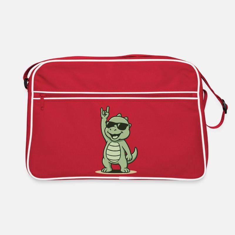 Dino rocks! - Retro Bag - red/white