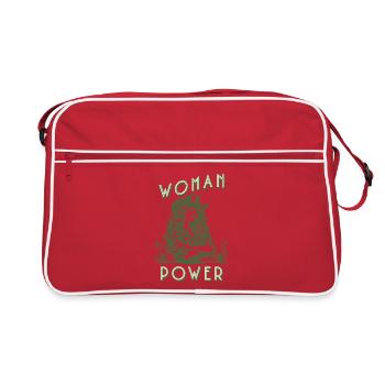 Woman Power – Strong. Quiet. Unstoppable - Retro Bag - red/white - Front
