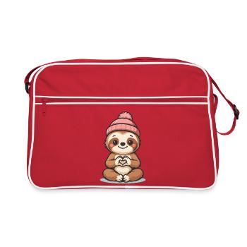 Amour de paresseux douillet - Sac Retro - rouge/blanc - Devant
