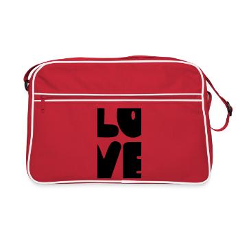 LOVE Block Bold Text Black Letters Love - Retro Bag - red/white - Front