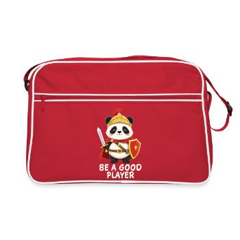 Panda Knight with Sword – Be A Good Player - Retro Bag - red/white - Front