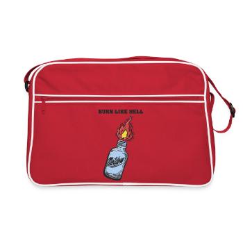 Flacon à motifs ardents avec flamme - Sac Retro - rouge/blanc - Devant
