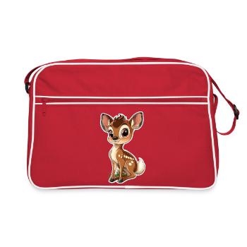 roe deer - Retro Bag - red/white - Front