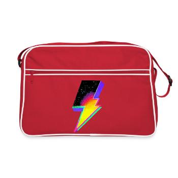 Emblème de la foudre arc-en-ciel au néon - Sac Retro - rouge/blanc - Devant