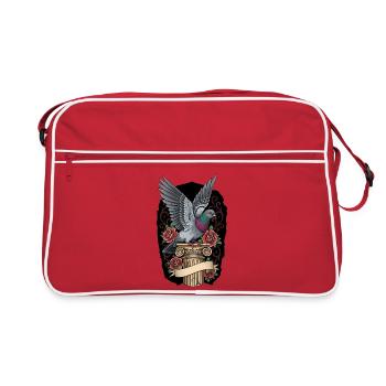 Taubenzüchter Geschenk Taubenflüsterer Süß - Retro Tasche - Rot/Weiß - Vorne