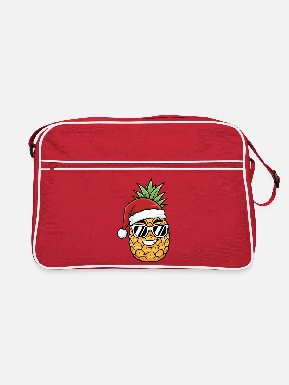 Christmas Pineapple Art - Retro Bag - red/white - Front