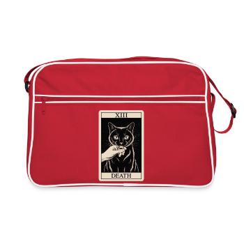Carte de tarot vintage Chat noir - Sac Retro - rouge/blanc - Devant