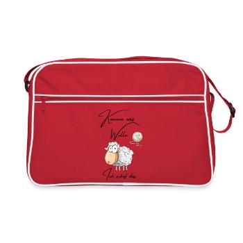 Mouton drôle avec de la laine – Animal comique mignon - Sac Retro - rouge/blanc - Devant