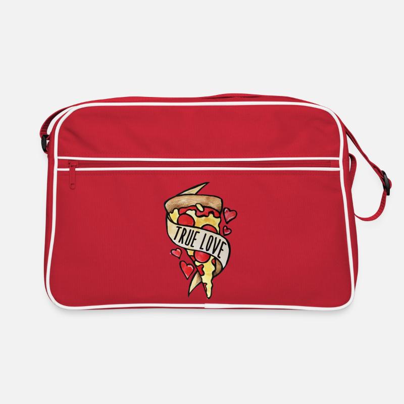 Wahre Liebe Pizzaherzen Retro Tasche