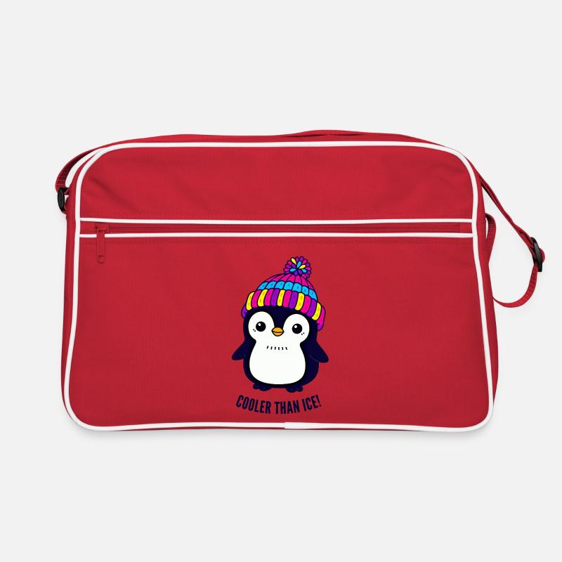Pingouin au Chapeau Coloré Sac Retro