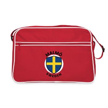 Swedish Flag Shield Design - Retro Bag - red/white - Front