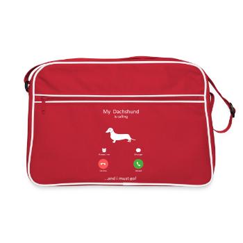 Art de l’interface du téléphone intelligent du chien teckel - Sac Retro - rouge/blanc - Devant