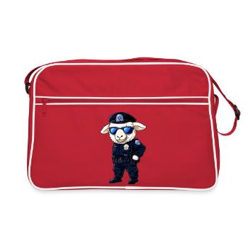 Sheep Policeman - Retro Bag - red/white - Front