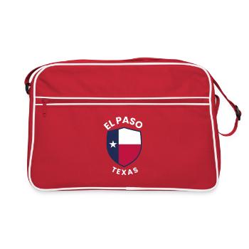 Drapeau du Bouclier du Texas d’El Paso - Sac Retro - rouge/blanc - Devant