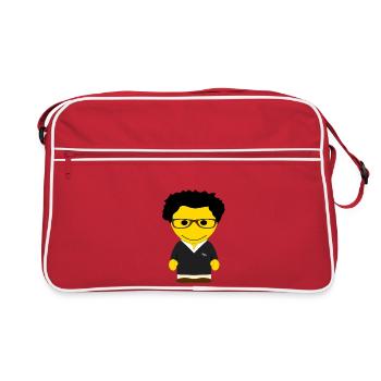 GEEKLEY avatar glasses black V-neck sweater - Retro Bag - red/white - Front