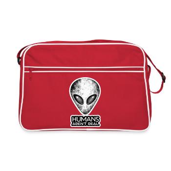 Les humains à tête extraterrestre ne sont pas une vraie théorie du complot - Sac Retro - rouge/blanc - Devant