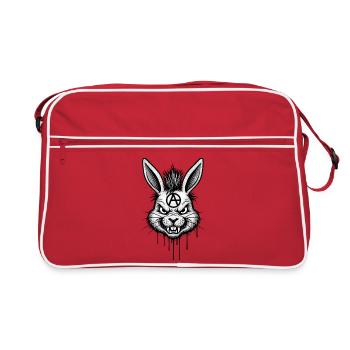 Heavy Metal Lapin de Pâques Rocker Lapin de Pâques Hardcore - Sac Retro - rouge/blanc - Devant