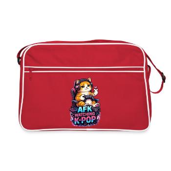 AFK en regardant K Pop - Sac Retro - rouge/blanc - Devant