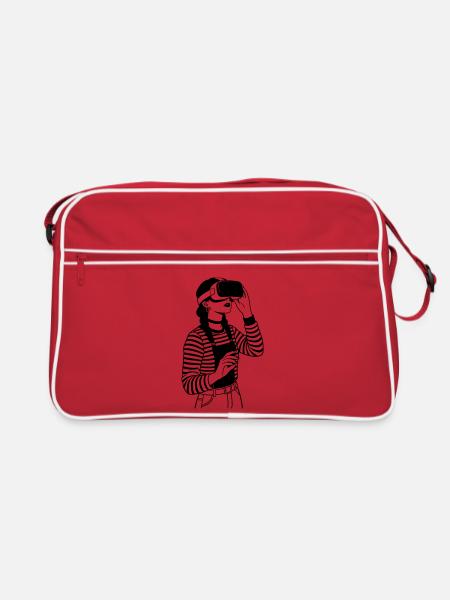 VR Gamer - Retro Tasche - Rot/Weiß - Vorne