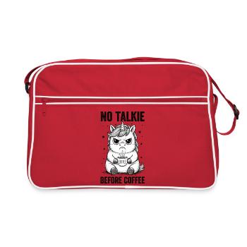 No conversation in front of coffee lover unicorn - Retro Bag - red/white - Front