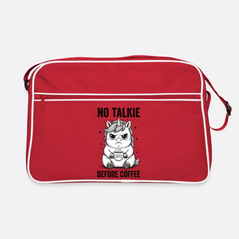 Pas de conversation devant une licorne amoureuse du café Sac Retro