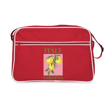 Italie Vacances en Sardaigne plage Citrons Sardaigne - Sac Retro - rouge/blanc - Devant
