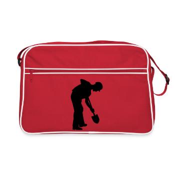 Hard Working Groundworker – Digging Crew - Retro Bag - red/white - Front