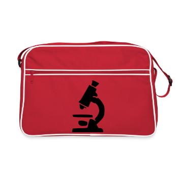 Microscope Black Science Symbol Gift - Retro Bag - red/white - Front